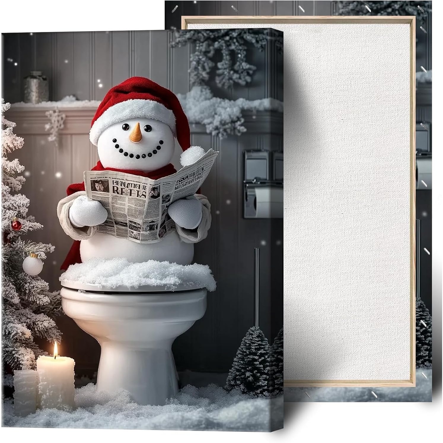 Vintage Funny Christmas Posters Christmas Tree Pine Canvas Wall Art