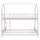 preview thumbnail 10 of 10, Twin over Full Metal Bunk Bed with Curve Ladder & Guardrail, Pink