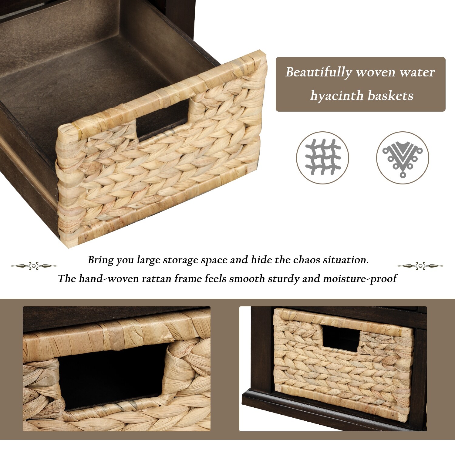 Wicker baskets discount for shoe storage