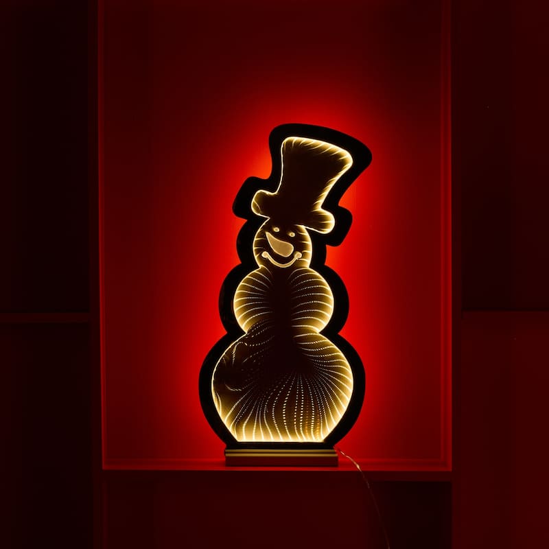 LED 3D Snowman Christmas Infinity Mirror - 24"
