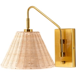 Artistic Weavers Diamondhead Rattan Global Sconce Lamp - 12"H x 10"W x 15"D