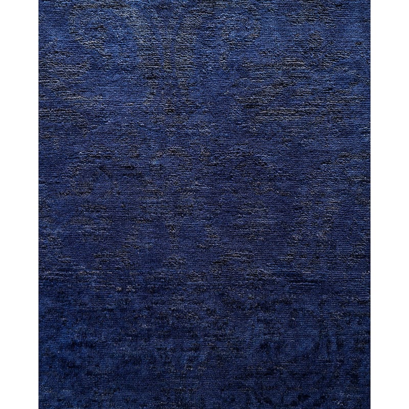 Overdyed One-of-a-Kind Hand-Knotted Square Area Rug - Purple - 12' 0" x 12' 3"