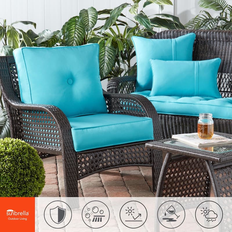 Greendale Home Fashions Sunbrella 21" x 14" Rectangle Outdoor Throw Pillow (Set of 2)