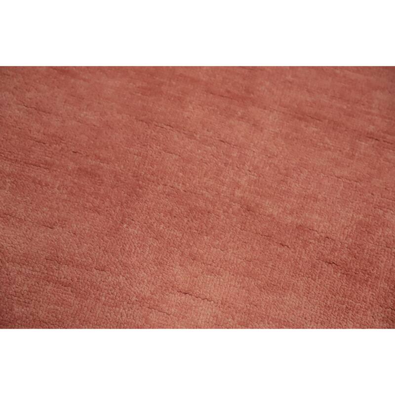 Solid Modern Coral Gabbeh Vegetable Dye Area Rug 9x12 - 12' 1'' X 9' 0''