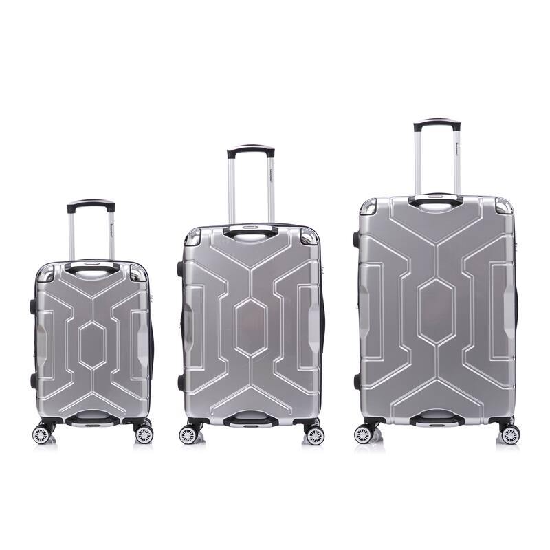 3 Piece Technology PC Hardshell Lightweight Durable Suitcase with Rotating Wheels and Adjustable Ergonomic Telescopic Handle