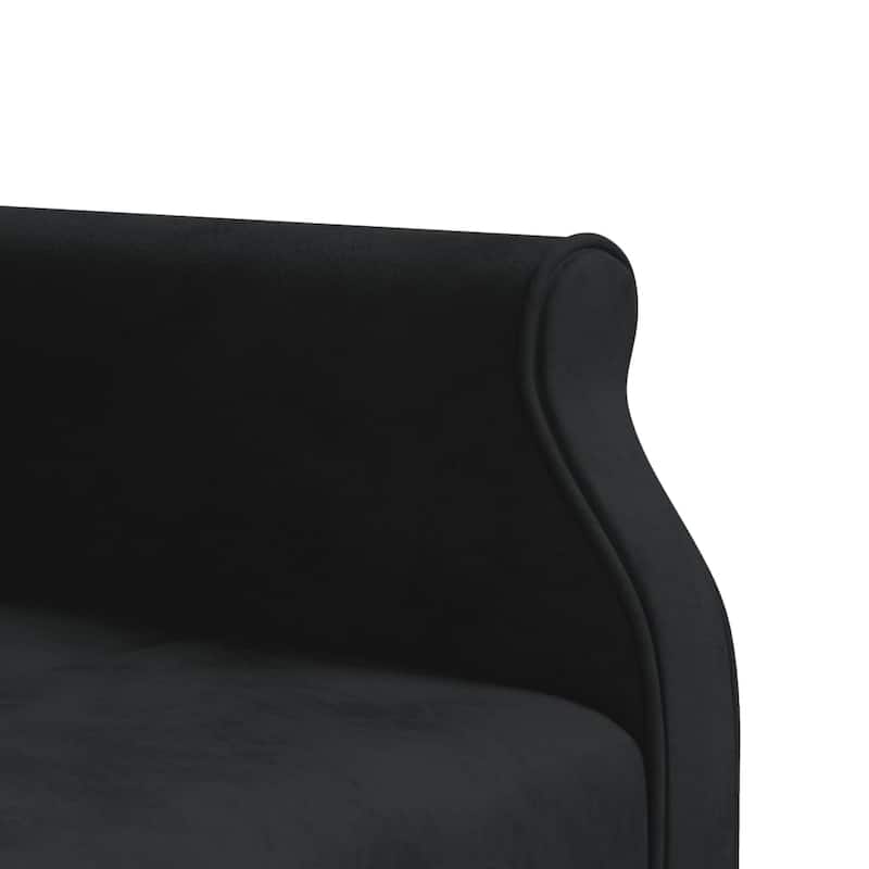 vidaXL L-shaped Sofa Bed Black/Dark Gray 106.7"x55.1"x27.6" Velvet - 106.7" x 55.1" x 27.6"
