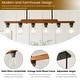 preview thumbnail 66 of 67, Farmhouse Linear Chandelier Rustic Wood Kitchen Island Lighting Dining Room Pendant Light Fixture with Seeded Glass Shade