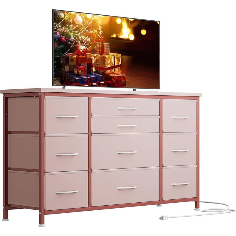 GAOMON Bedroom Dresser with 10 Large Drawers - Pink