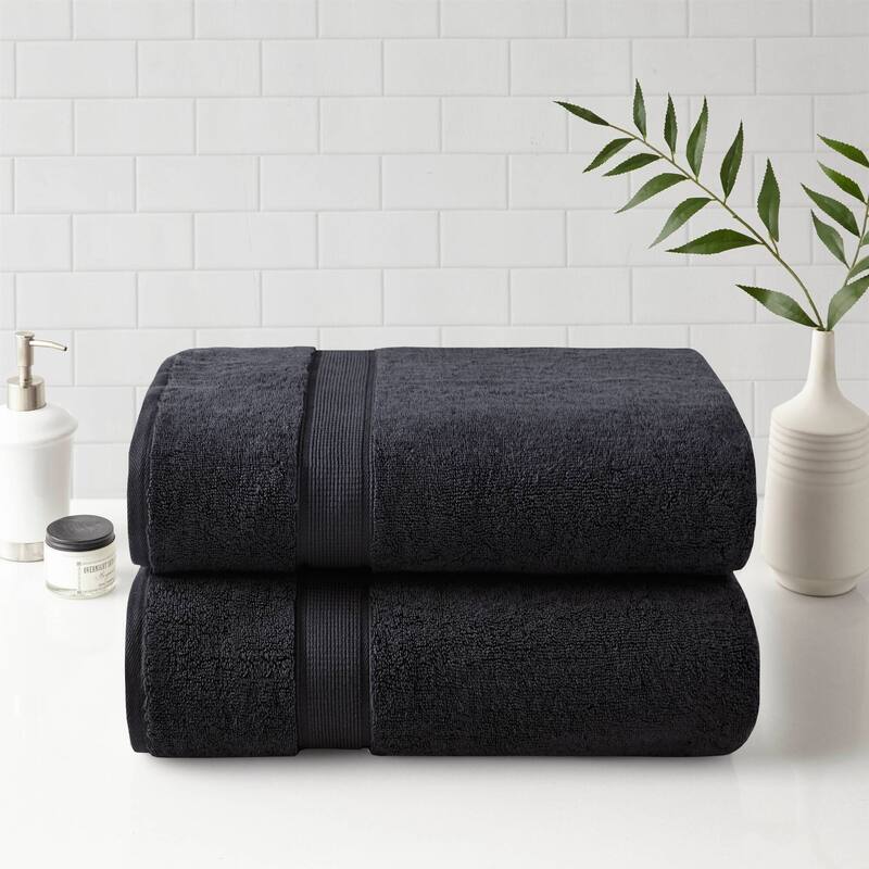 Ultra-Soft One hundred percent Cotton Absorbent Towel Set 34x68" - 2PK