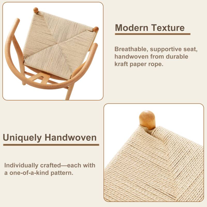 Set of 2 Handwoven Boho Dining Chairs