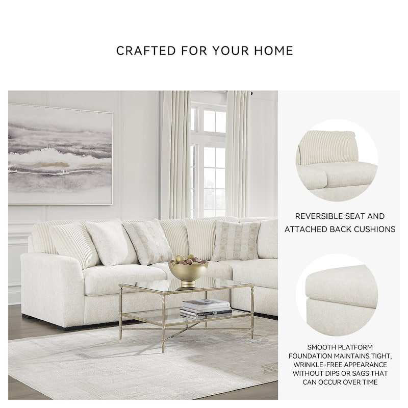 Signature Design by Ashley Chessington White 3-Piece Sectional - 121" W x 121" D x 40" H