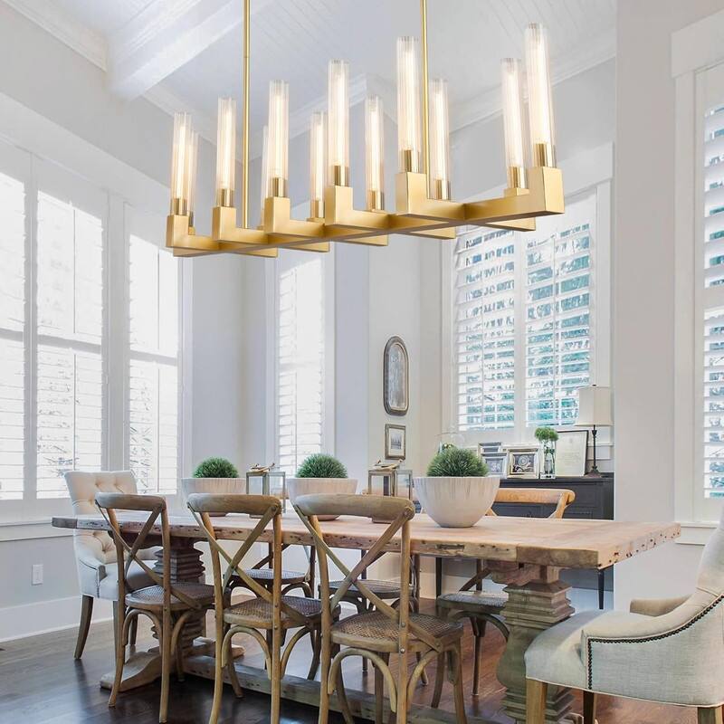 KAYLA 68-Inch 12-Light Modern Chandelier - 61in