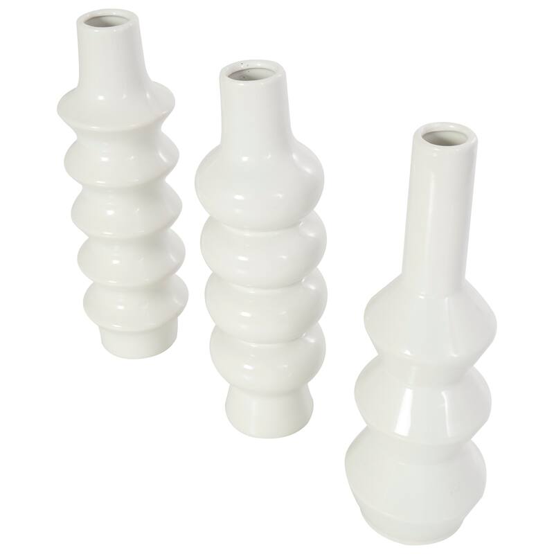 Ceramic Bubble Inspired Abstract Vase with Varying Shapes (Set of 3)
