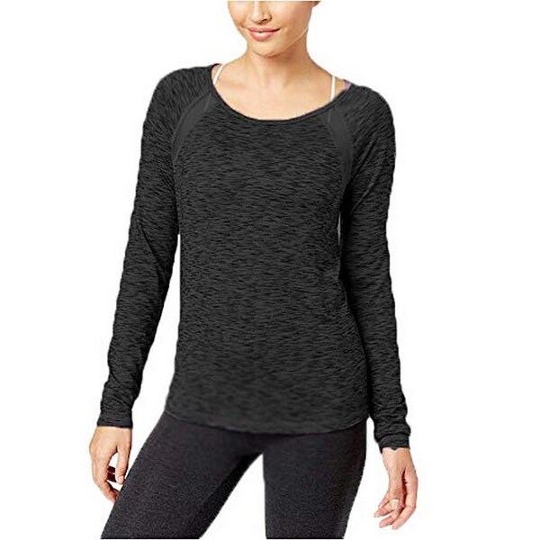 Ideology Womens Plus Size Velour Drop Shoulder Pullover Athletic Top