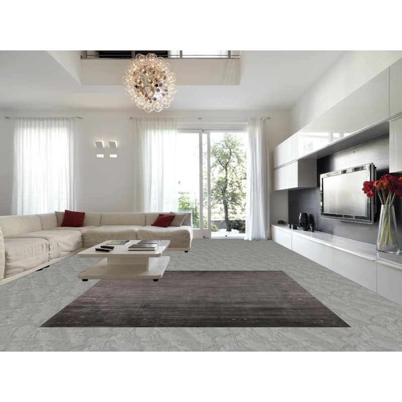 Striped Gabbeh Square Area Rug Handmade Wool Carpet - 9'10"x 9'7"