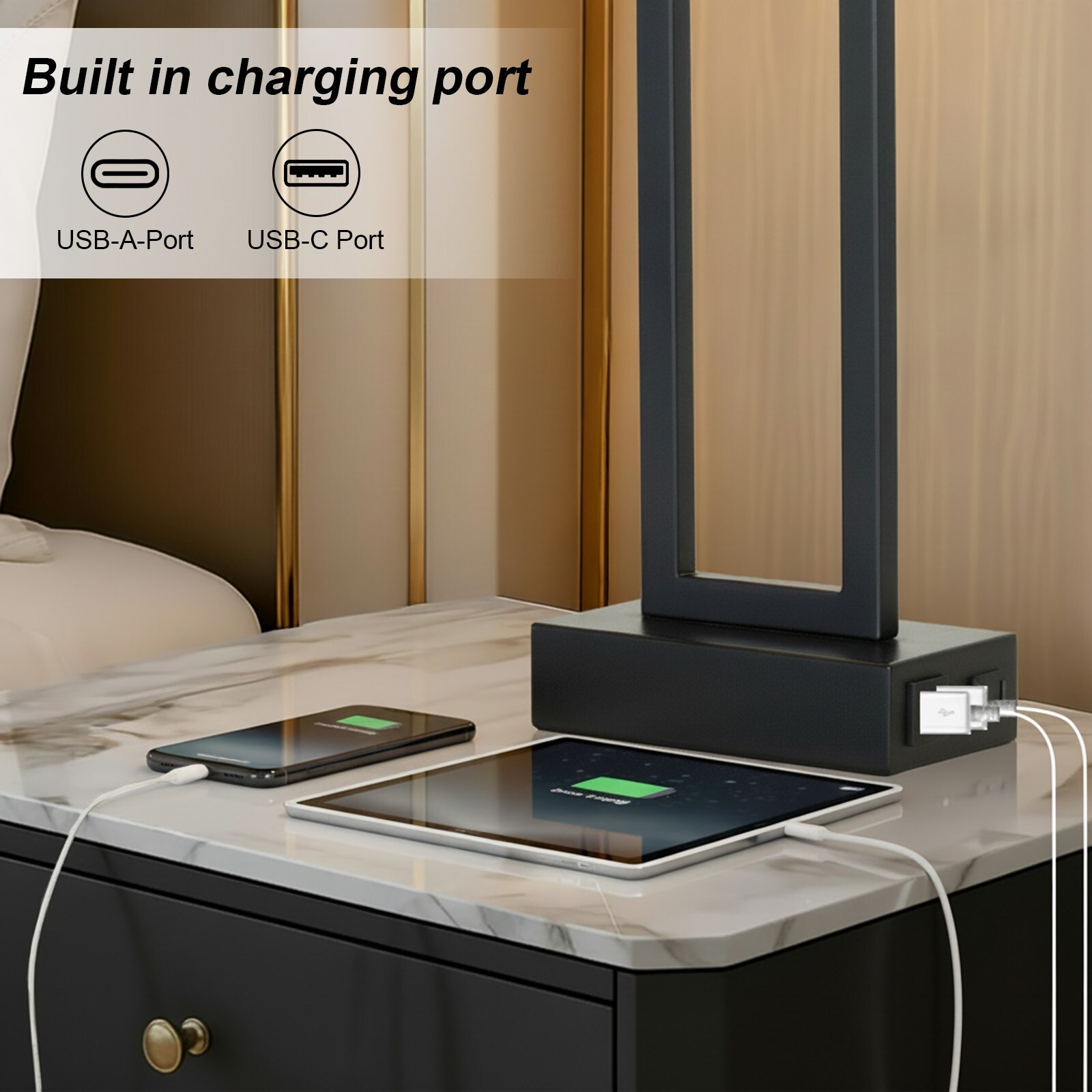 Industrial Table Lamp, 2-Piece Set, 3-Way Dimmable Touch Control
