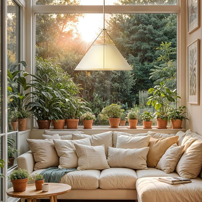 Lumina Modern Pendant Light - Metal, Fabric & Gold, Ivory White Cone Light Fixture For Modern, Coastal, Minimalist Room Decor