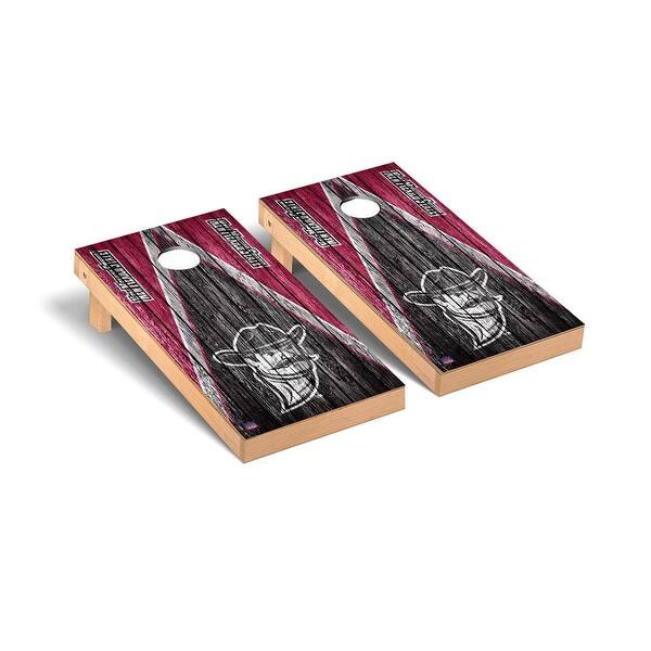 slide 2 of 5, New Mexico State Aggies Triangle Cornhole Board Set
