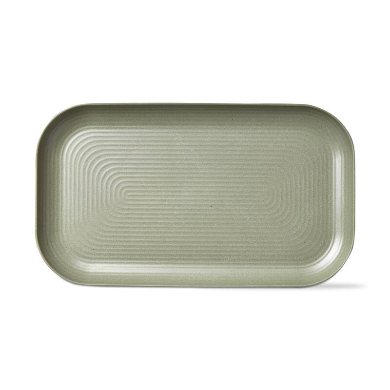 Green Brooklyn Melamine Plastic Dinning Serving Platter Dishwasher Safe Indoor/Outdoor 17x10 inch Serving Platter