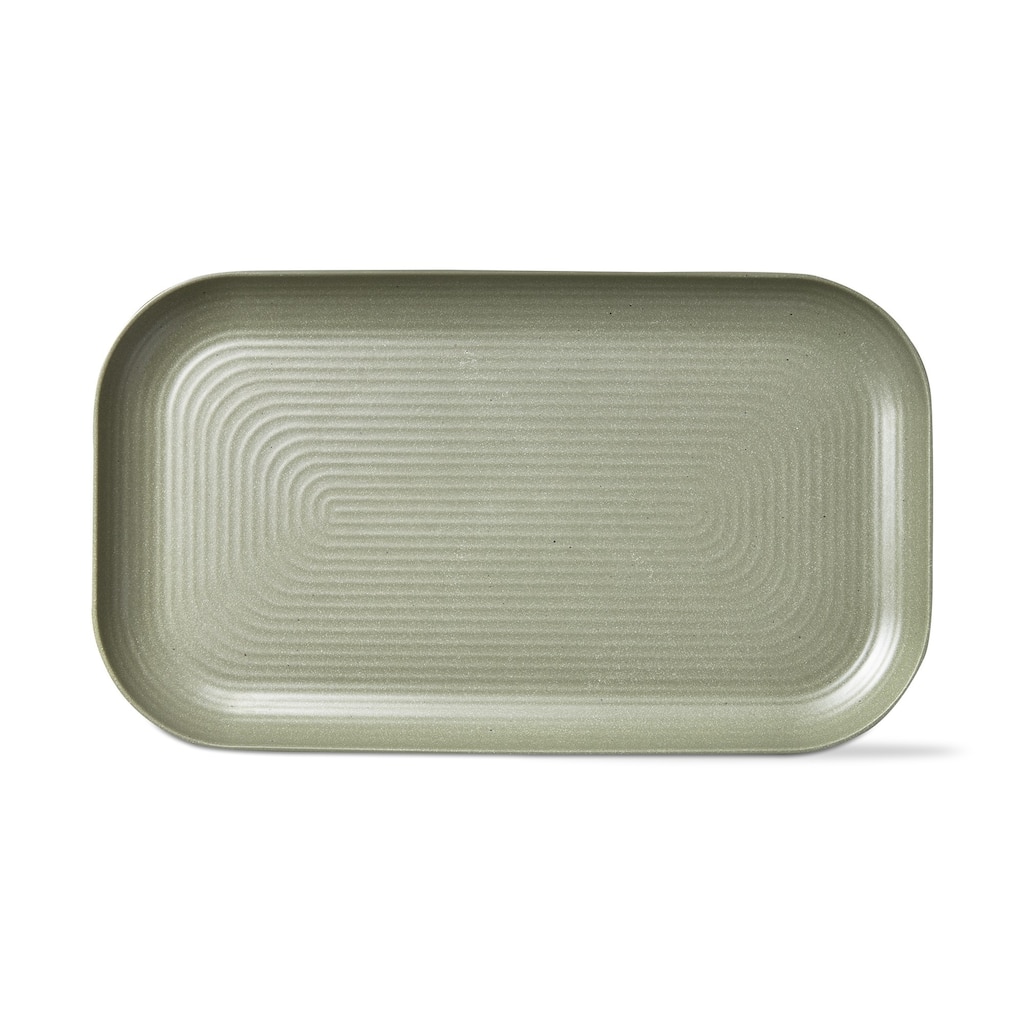 Green Brooklyn Melamine Plastic Dinning Serving Platter Dishwasher Safe Indoor/Outdoor 17x10 inch Serving Platter