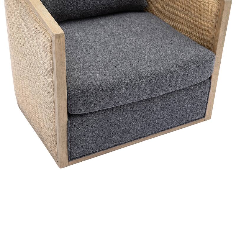 Swivel Barrel Chair, Comfy Round Accent Sofa Chair, 360 Degree Club Chair Arm Chair