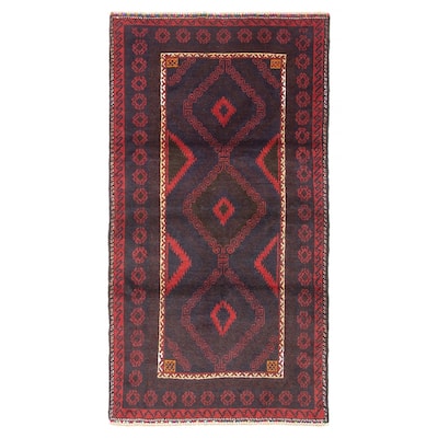 ECARPETGALLERY Hand-knotted Teimani Dark Navy Wool Rug - 3'5 x 6'4