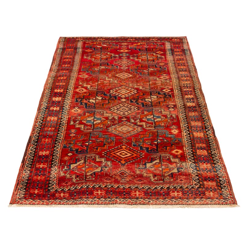 ECARPETGALLERY Hand-knotted Melis Red Wool Rug - 4'8 x 8'2