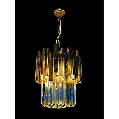 Crystal Luxury Gold Pendant Light 11 in Wide
