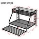 preview thumbnail 6 of 10, Twin XL Over Queen Bunk Bed with Twin Trundle, Metal Bed Frame with Built-in Ladder, Full-Length Guardrails and Plastic Stoppers
