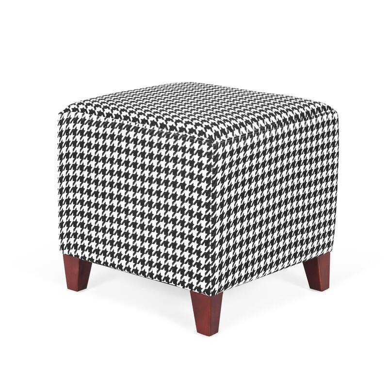 Adeco Square Ottoman Footrest Stool Small Fabric Bench Seat