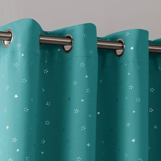 Silver Star Room Darkening Grommet Curtains 2 Panels