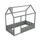 preview thumbnail 32 of 60, Kids Wood Bed, House Bed Frame with Fence-Shaped Guardrails for Teens Girls Boys, Slats are not Included
