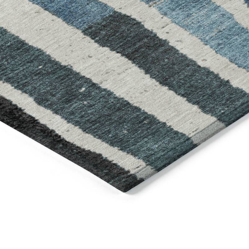 HomeRoots Striped Transitional Rectangle Outdoor Rug