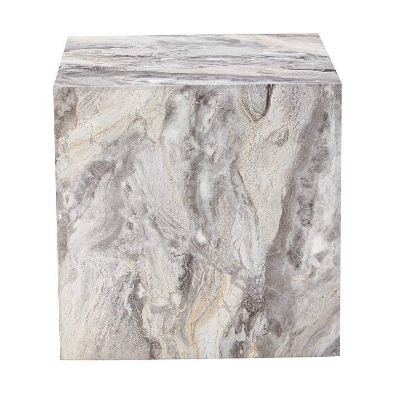 GDFStudio Thalassine Wood Coffee Table with Sleek Marble-Textured