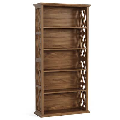 Industrial Wooden 5-Shelf Bookshef Bookcase for Living Room