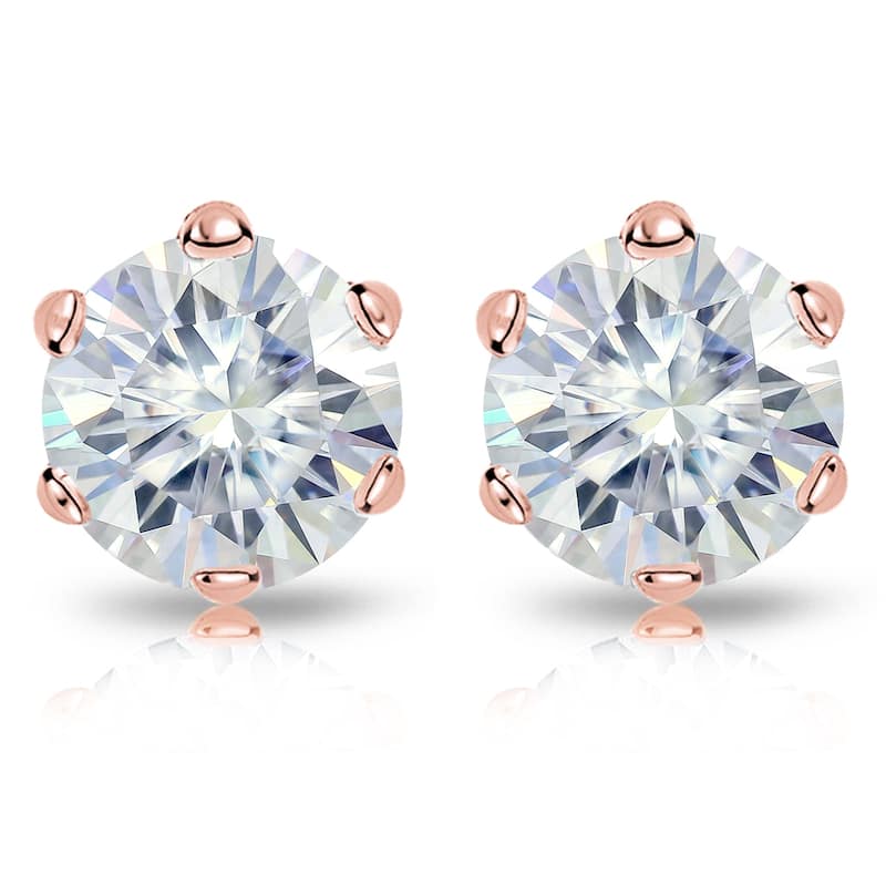 Auriya 3 1/2ctw Round Moissanite Stud Earrings 14k Gold - 7.8 mm