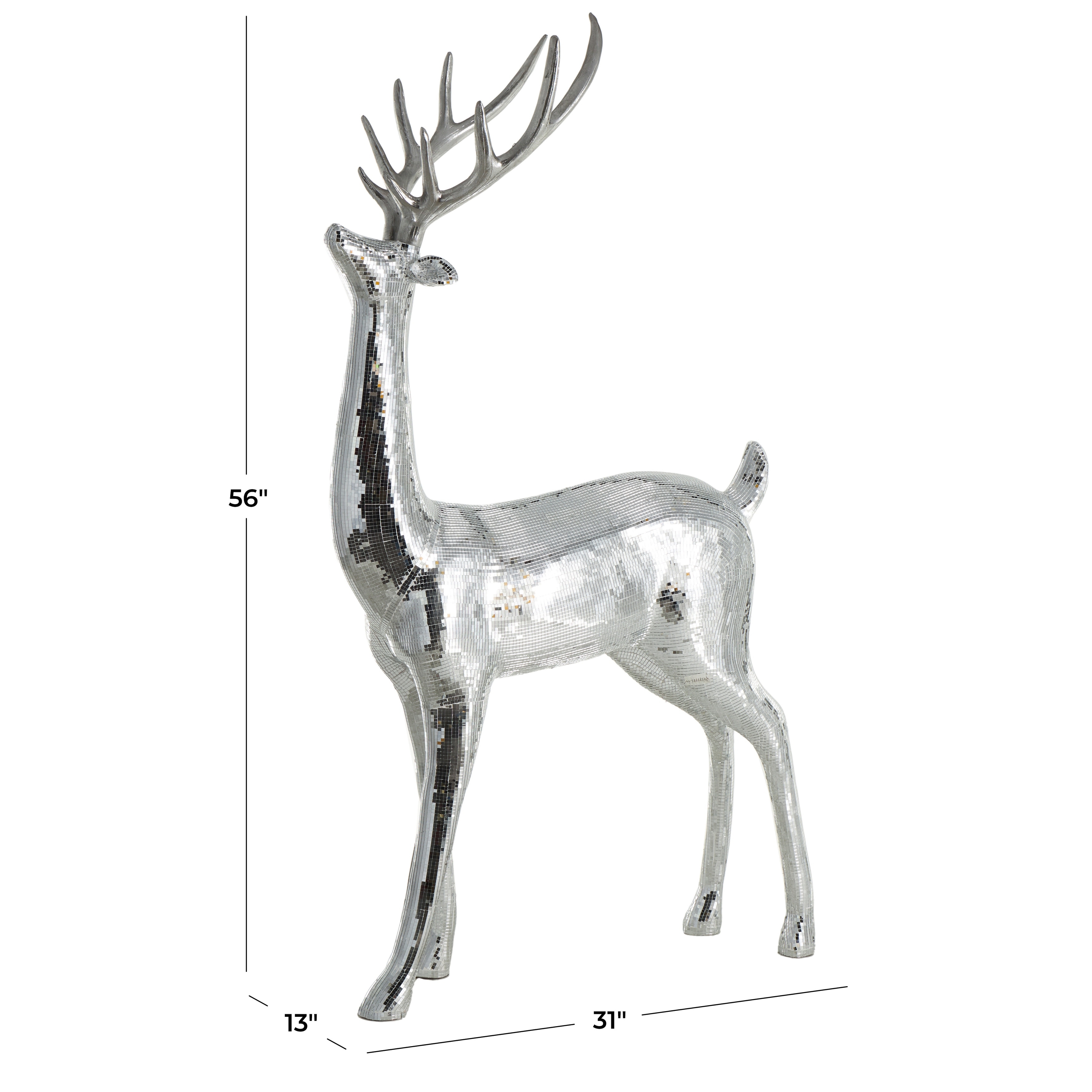 Roche River Decor - Fiberglass Reindeer Floor Christmas Sculpture