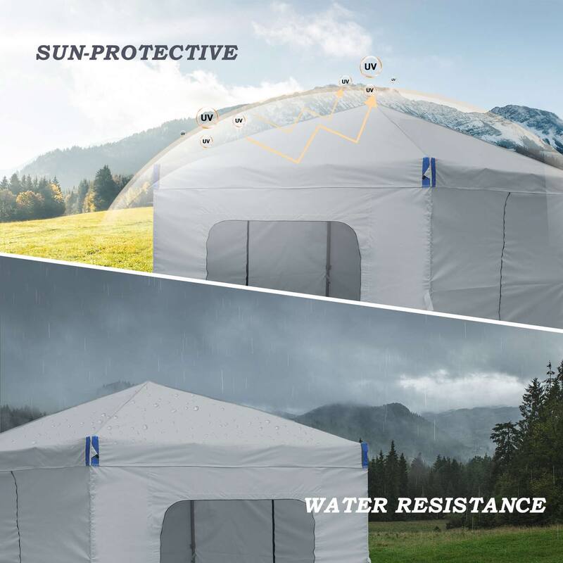 Aoodor 12'x12'Pop Up Canopy Tent with Removable Mesh Window Sidewalls, Portable Instant Shade Canopy with Roller Bag