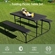 preview thumbnail 19 of 23, Indoor and Outdoor Folding Picnic Table Bench Set with Wood-like Texture - 59" x 54" x 28.5"(L X W X H)