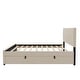 preview thumbnail 16 of 22, Velvet Upholstered Platform Bed with Pull-out Twin Trundle, Full Size Wingback Bed with Vertical Tufting Headboard and Footboard