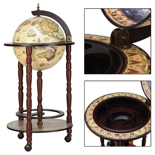 Shop Gymax 17 Wood Globe Wine Bar Stand 16th Century Italian