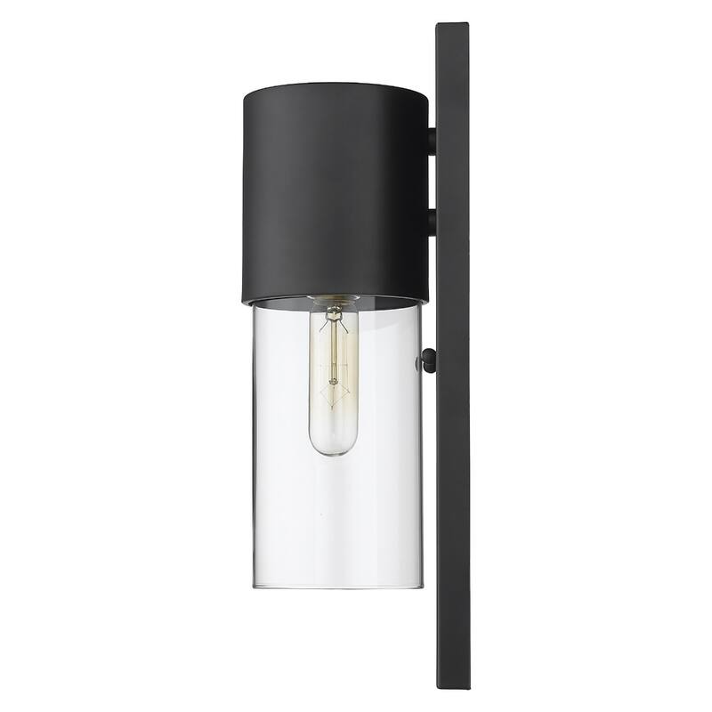 Modern Outdoor Wall Sconce with Clear Glass Shade and Wet Rated Flush Mount Light Fixture E26 Base - 16"H x 6.25"W x 5.75"D