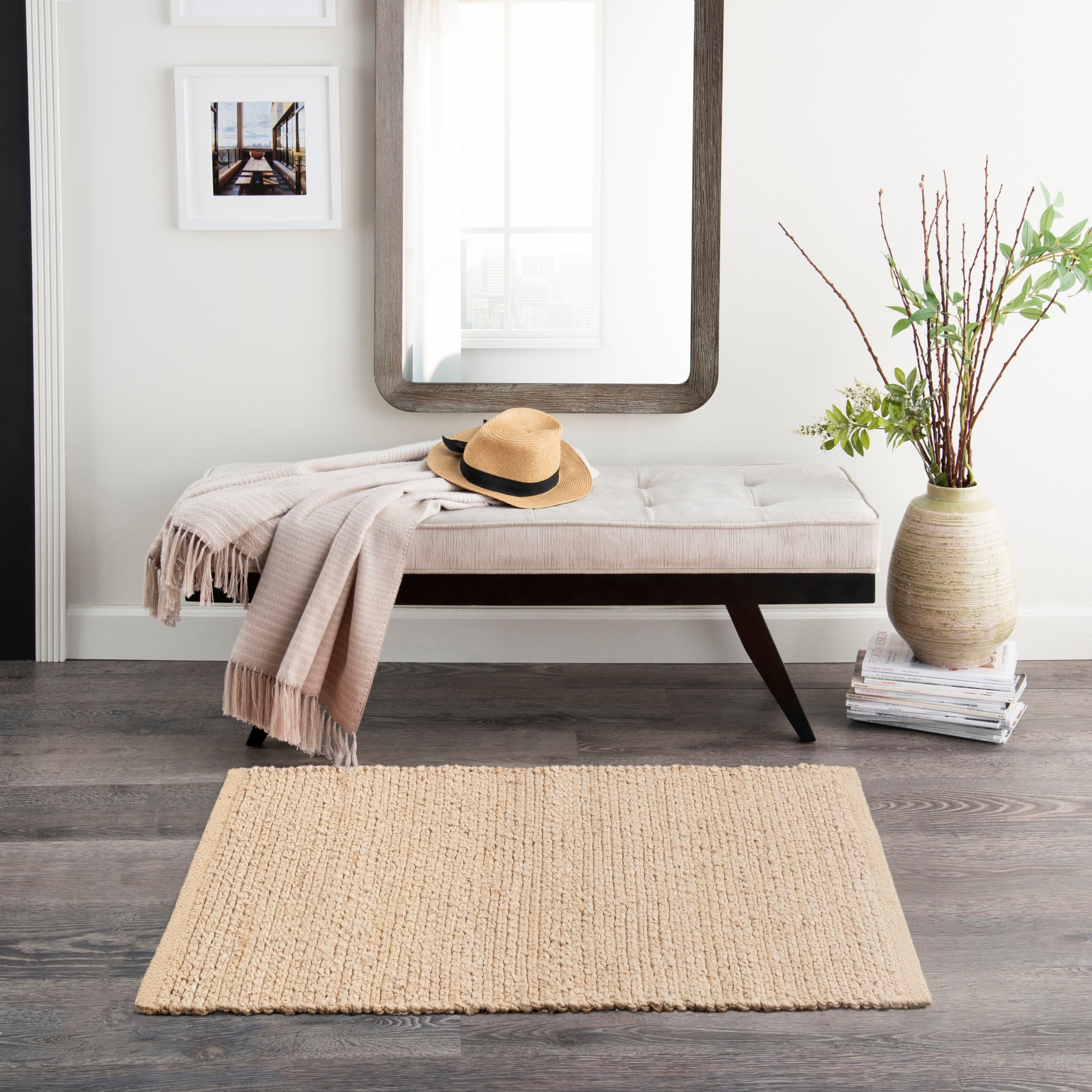 Nourison Natural Jute Indoor only Solid Area Rug