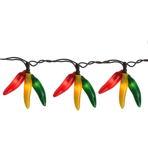 Shop 36 Red Yellow And Green Chili Pepper Cluster String Lights