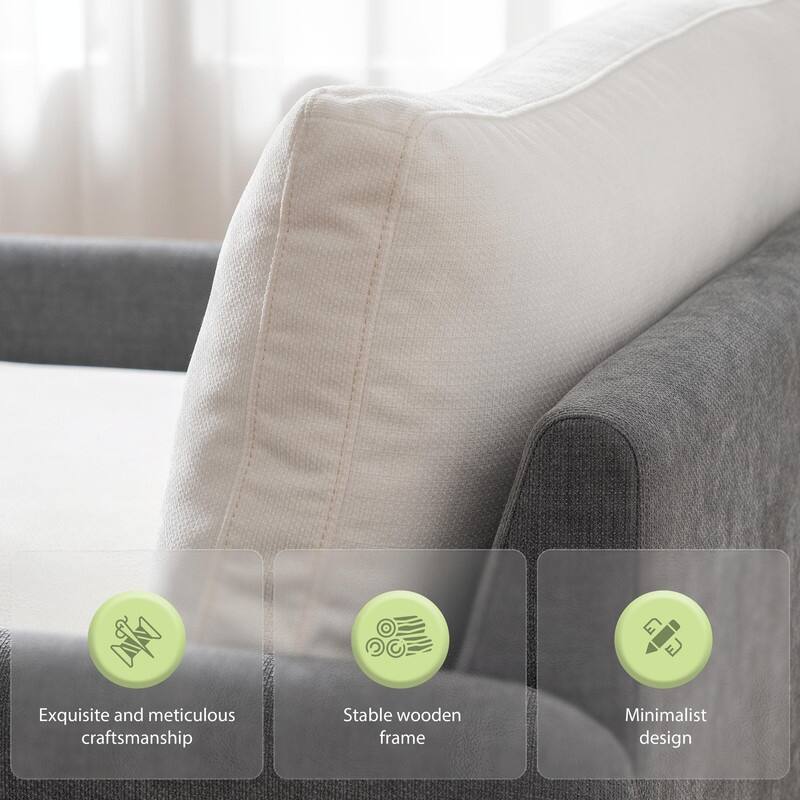 50" Oversized Chenille Accent Chair, Wide Deep Seat Upholstered Armchair with Pillows