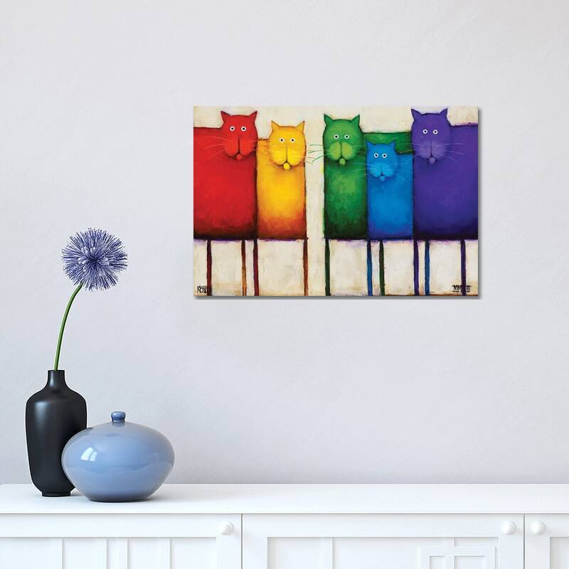 iCanvas "Rainbow Cats" by Daniel Patrick Kessler Canvas Print - 12x18x1.5