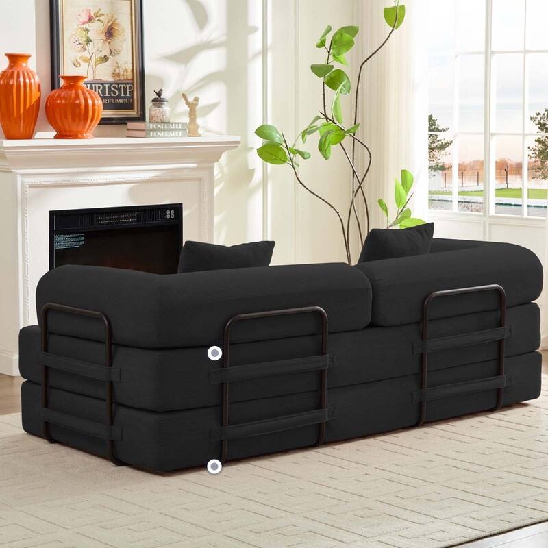 Mixoy Convertible Pull Out Sleeper Sofa Bed with Movable armrest,Folding Mattress Couch,Removable Washable Floor Sofa Bed