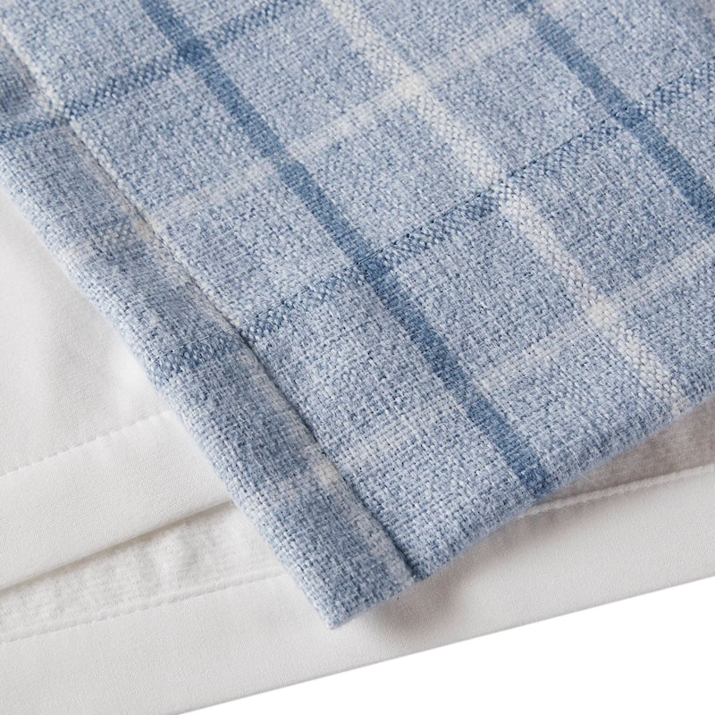 1PC Plaid Rod Pocket and Back Tab Curtain Panel with Fleece Lining