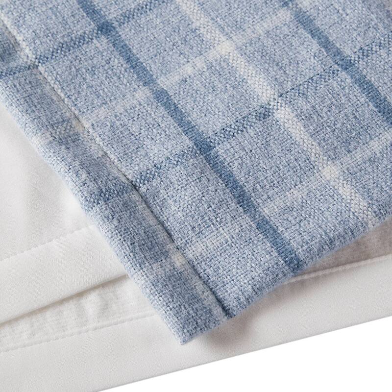 Madison Park Anaheim Plaid Rod Pocket and Back Tab Single Curtain Panel with Fleece Lining
