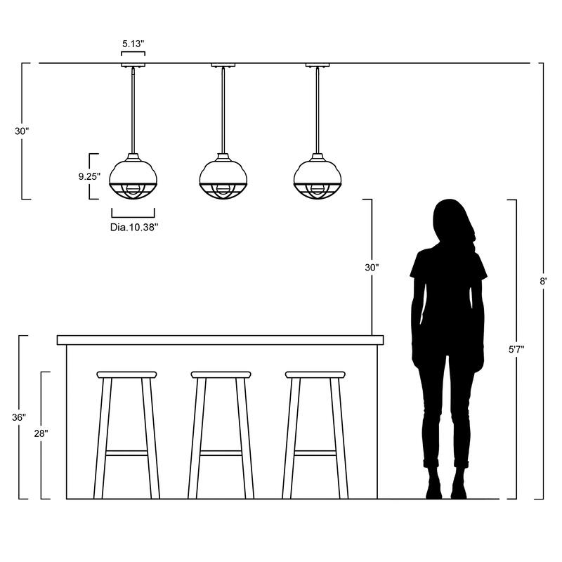 Cora 10.38" 1-Light Industrial Farmhouse Iron LED Pendant, Oil Rubbed Bronze by JONATHAN Y